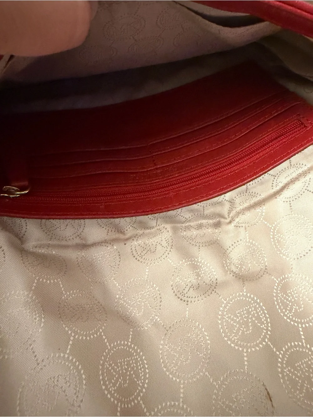 Michael Kors Red Quilted Stud Chain Shoulder Bag with Gold Hardware
